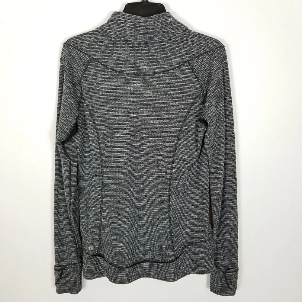 Lululemon Think Fast Pullover Heathered Herringbone Athletic‎ Sweatshirt Size 12